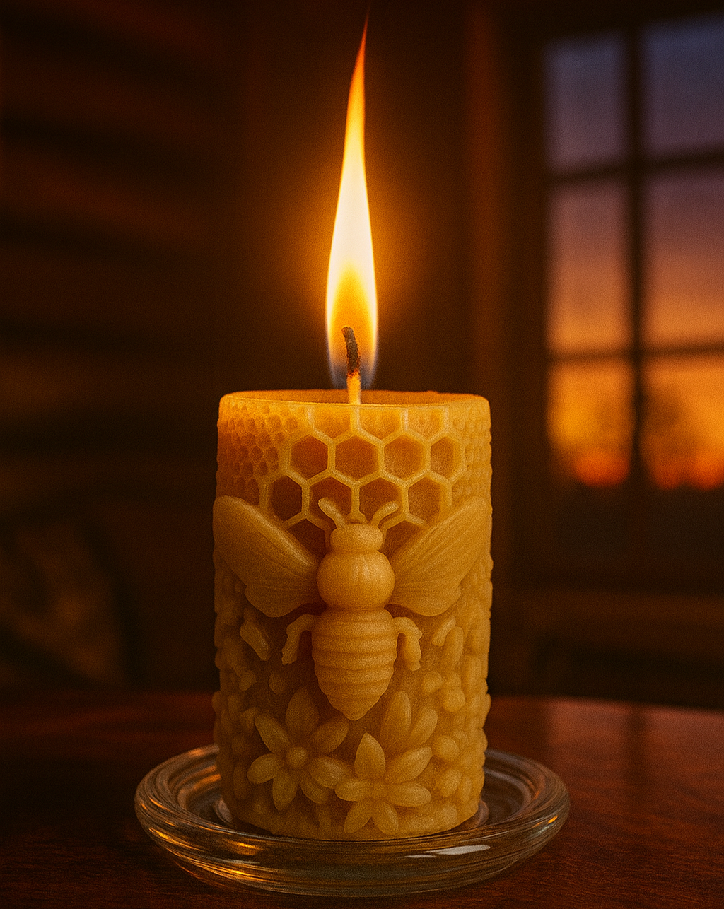 The Summers Honeycomb Bee | Signature Collection | 100% Natural Beeswax Candle