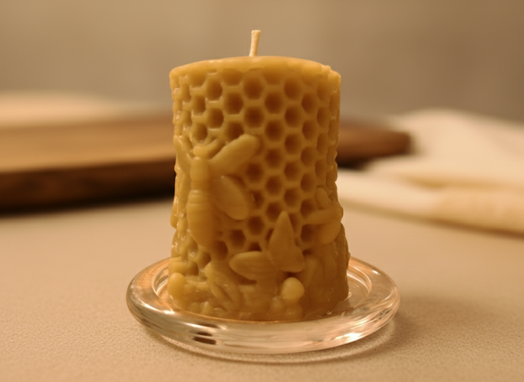 The Summers Queen Bee (Signature Collection) | 100% Pure Beeswax Candle | Natural Honeycomb Design | Artisan Made