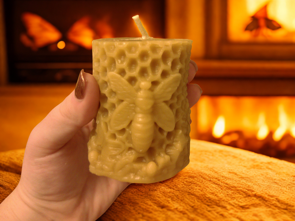 The Summers Queen Bee (Signature Collection) | 100% Pure Beeswax Candle | Natural Honeycomb Design | Artisan Made