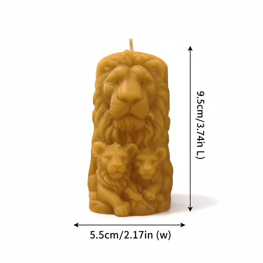 Lion King & Cubs |The Wildlight Collection | 100% Beeswax Candle