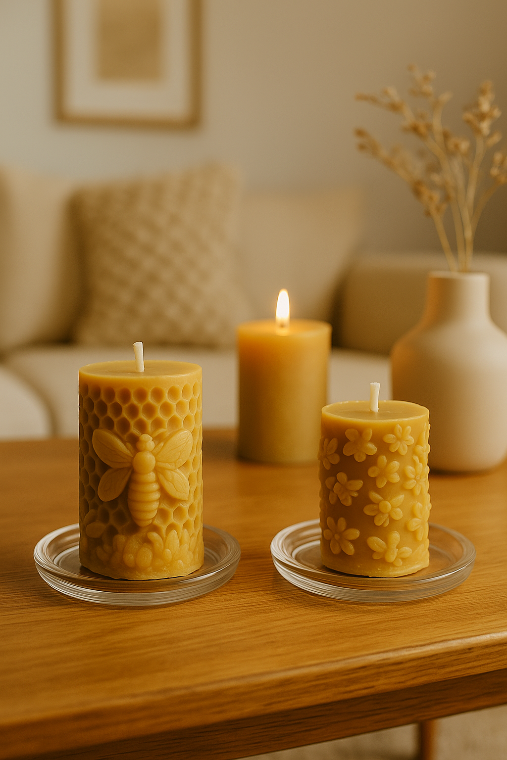 The Summers Queen Bee (Signature Collection) | 100% Pure Beeswax Candle | Natural Honeycomb Design | Artisan Made