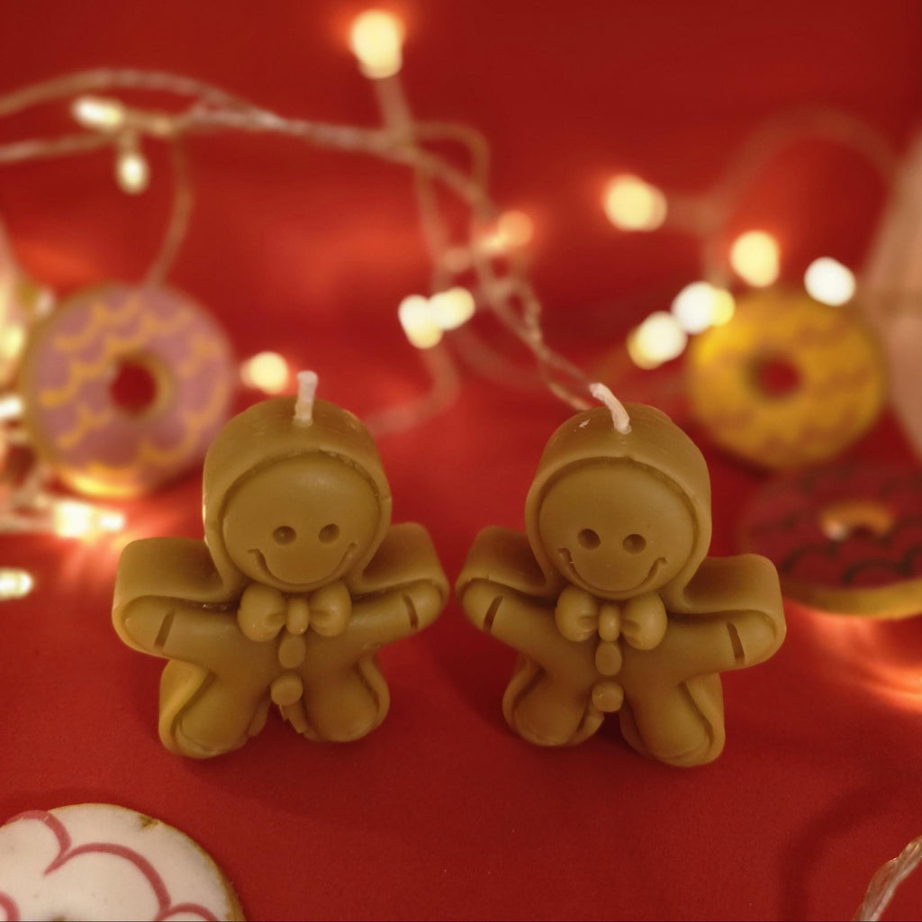 Sugar & Spice Gingerbread Men Candles | Gift Box | Beeswax Candles
