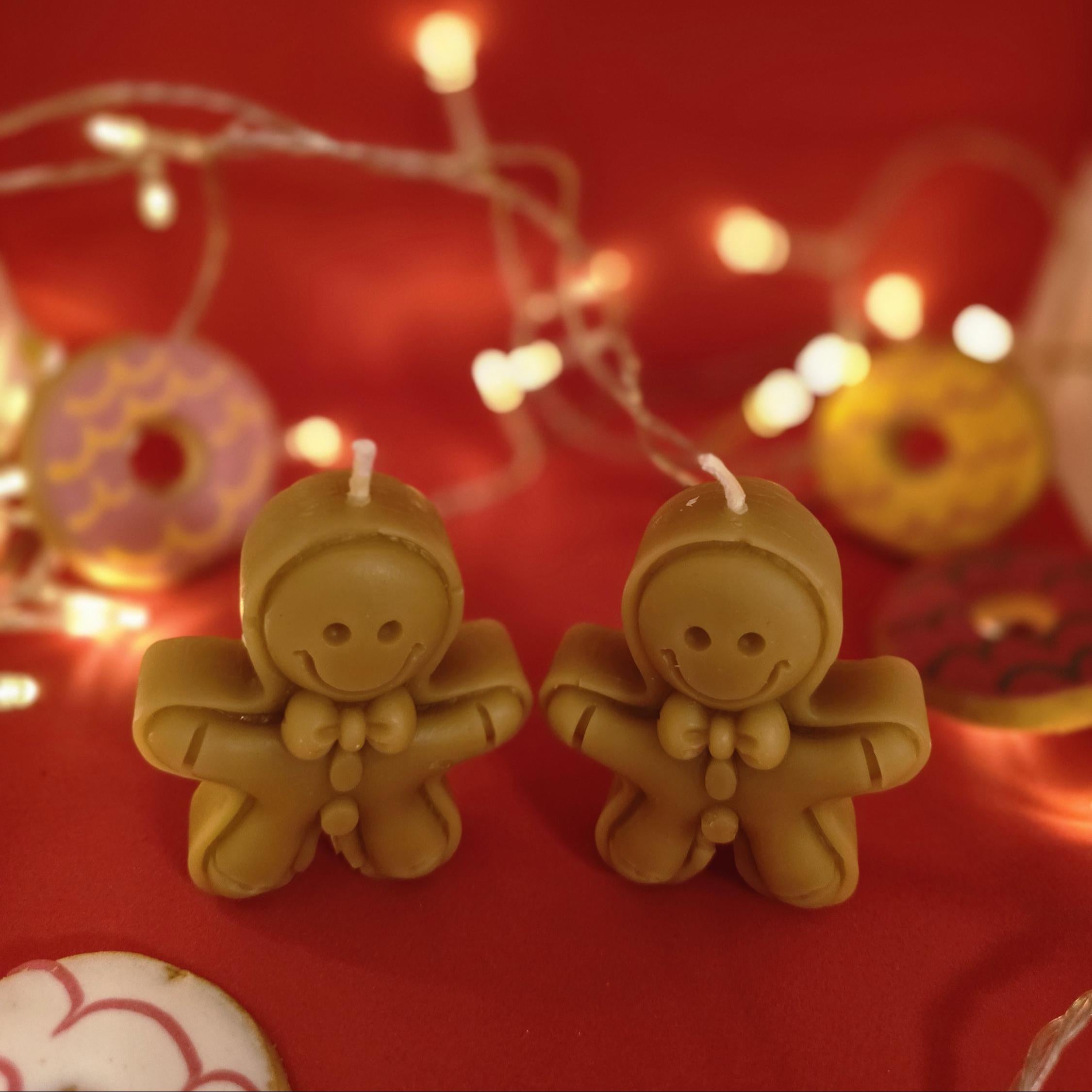 Sugar & Spice Gingerbread Men Candles | Gift Box | Beeswax Candles