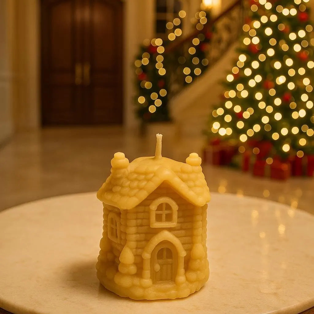 The Merry Little Christmas Cottage | Christmas Candle | Beeswax Candles