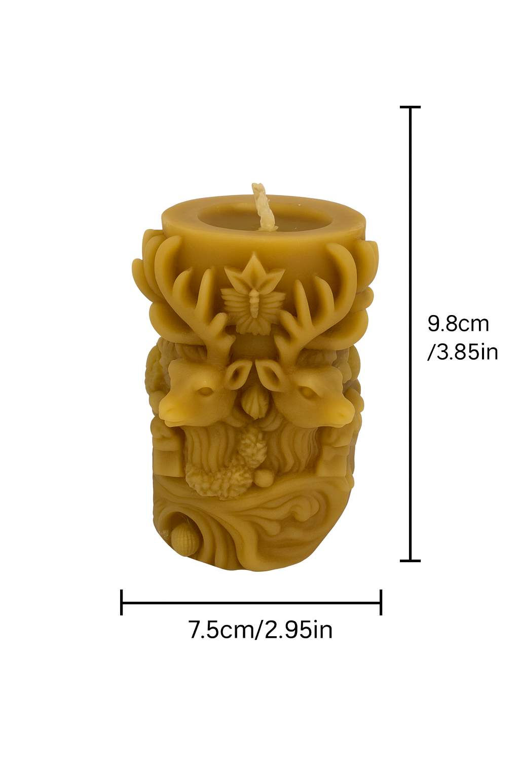 The Season of Light Reindeer Duo| 100% Beeswax Candles|