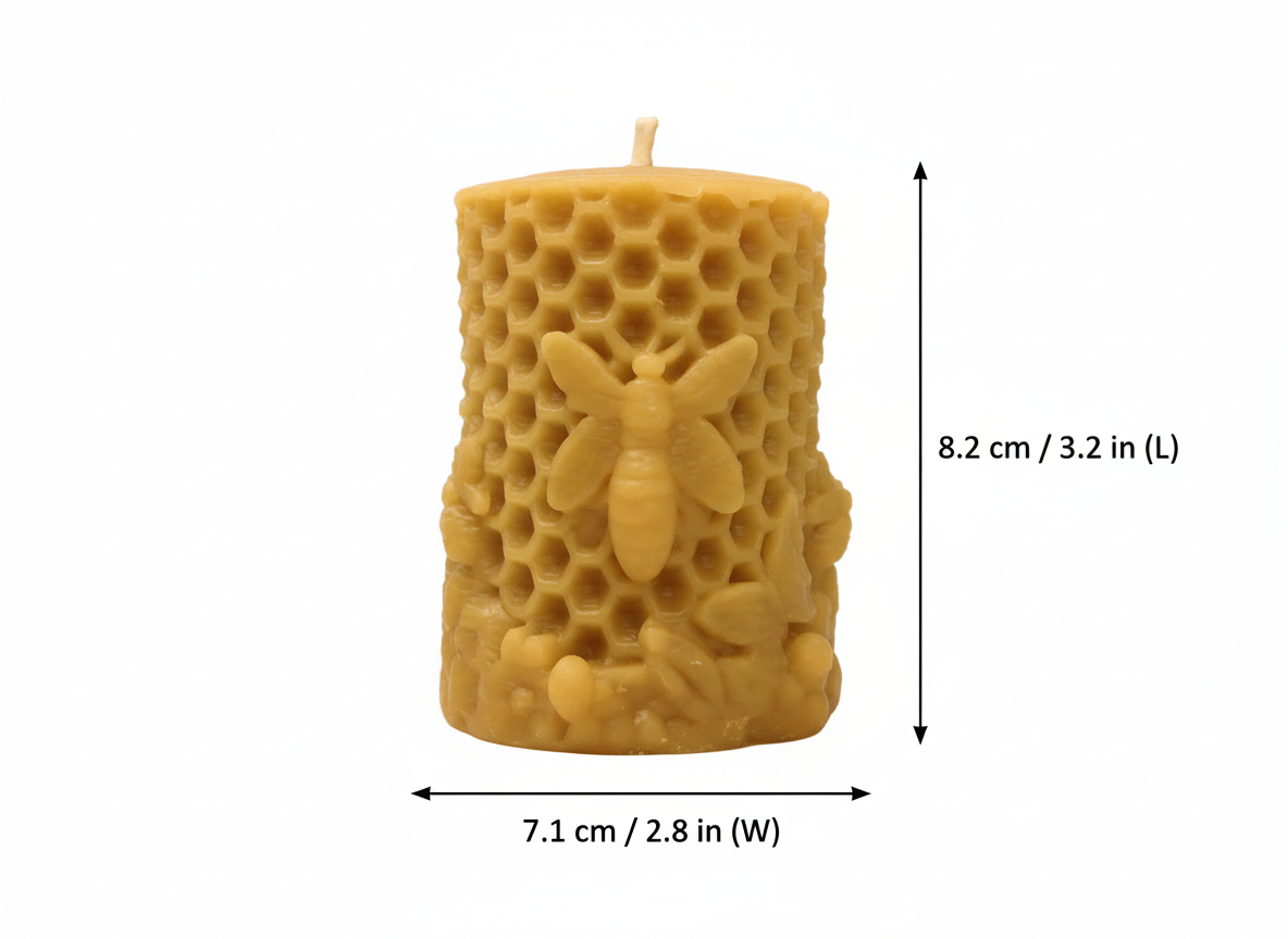 The Summers Queen Bee (Signature Collection) | 100% Pure Beeswax Candle | Natural Honeycomb Design | Artisan Made